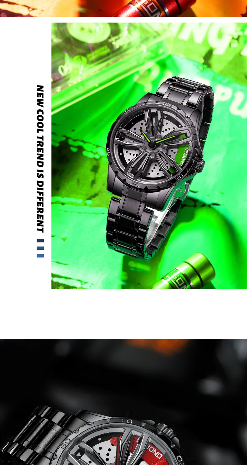 “MoteurMens Étriers de Frein Cadran de Moyeu de Montre à Quartz pour Hommes” Montres tendances