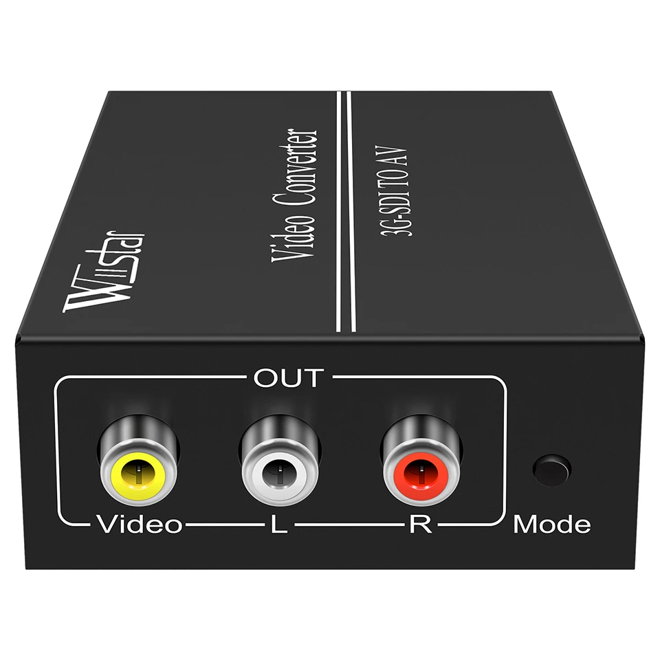 Wiistar HD/3G-SDI to AV CVBS Converter with SDI Loopout SDI to Composite RCA Audio Video Adapter for Projection monitor