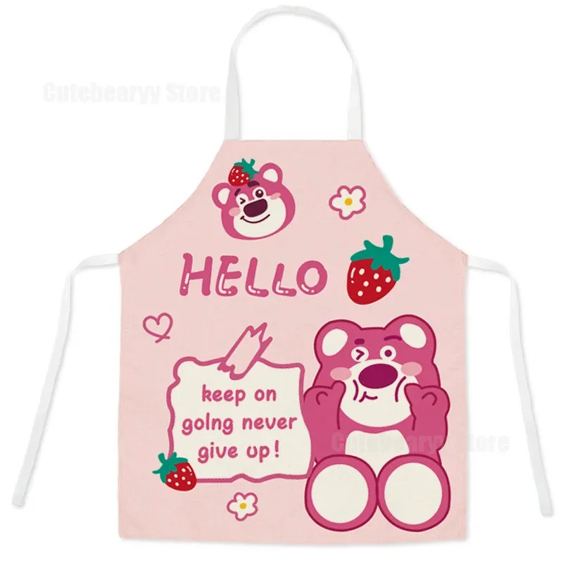 Disney Lotso Cartoon Apron Cartoon Pattern Waterproof Oilproof Waist Parent-child Kitchen Restaurant Sleeveless Halterneck Apron