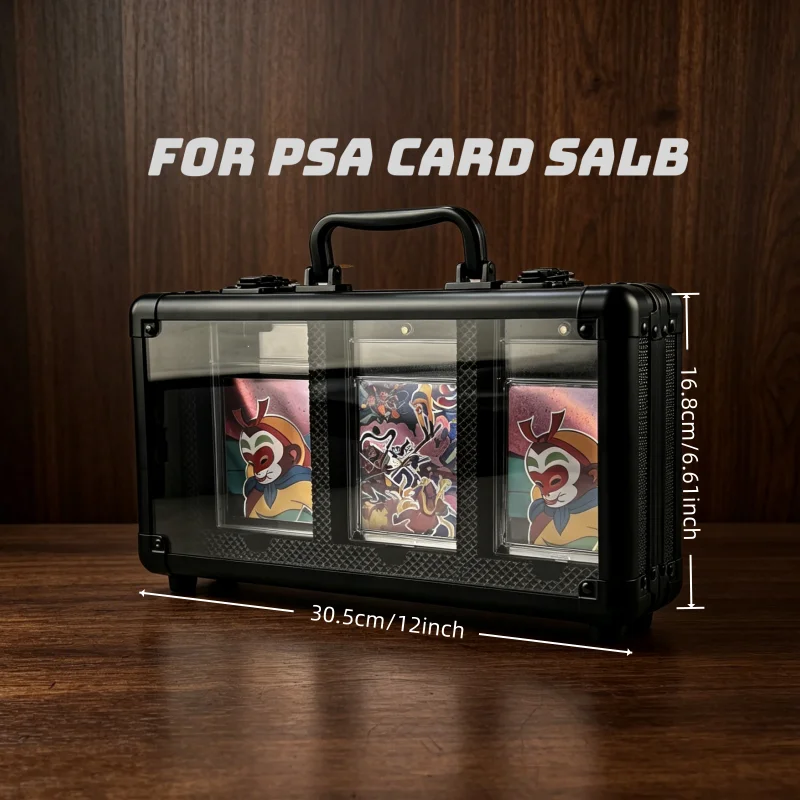 Aluminum Alloy Graded Card Display Box with Clear Top and Magnetic Holder