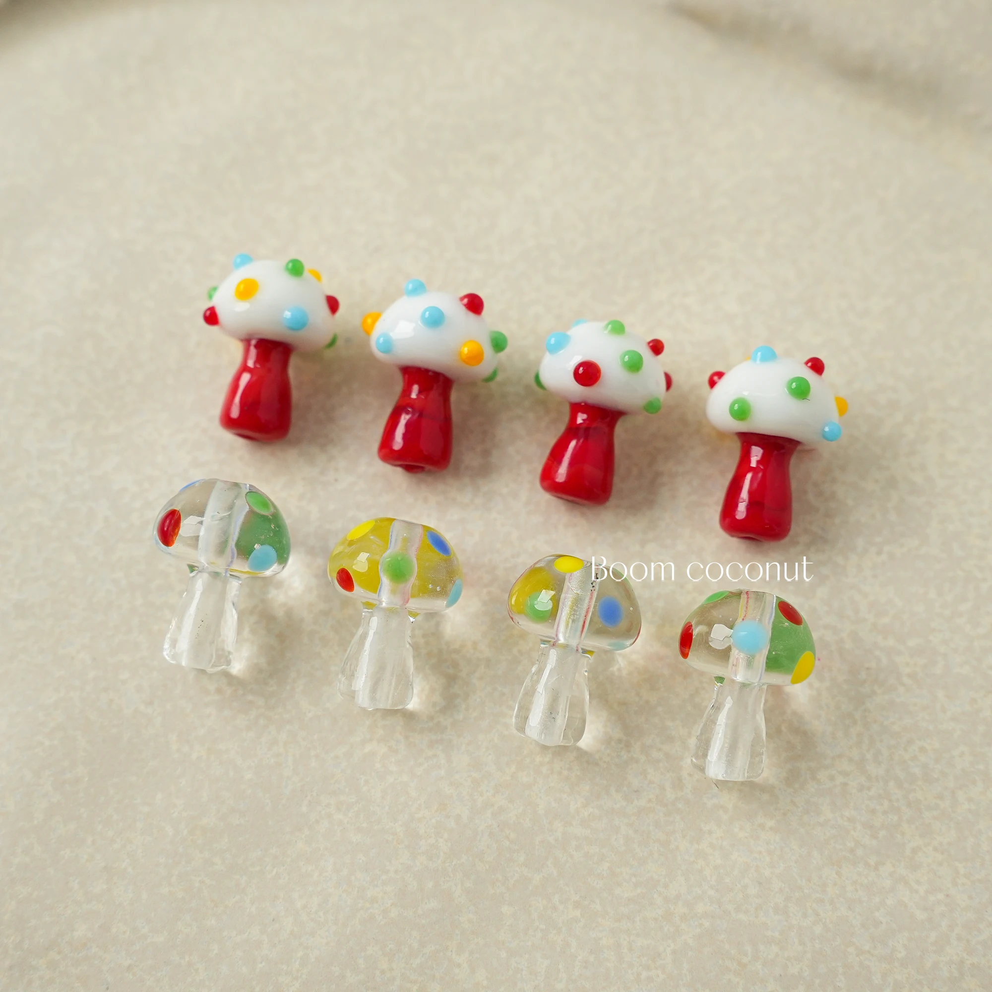 10pcs 수제 유리 버섯 비즈 DIY 구슬 소재 귀걸이 웨이브 포인트와 수제 팔찌 액세서리