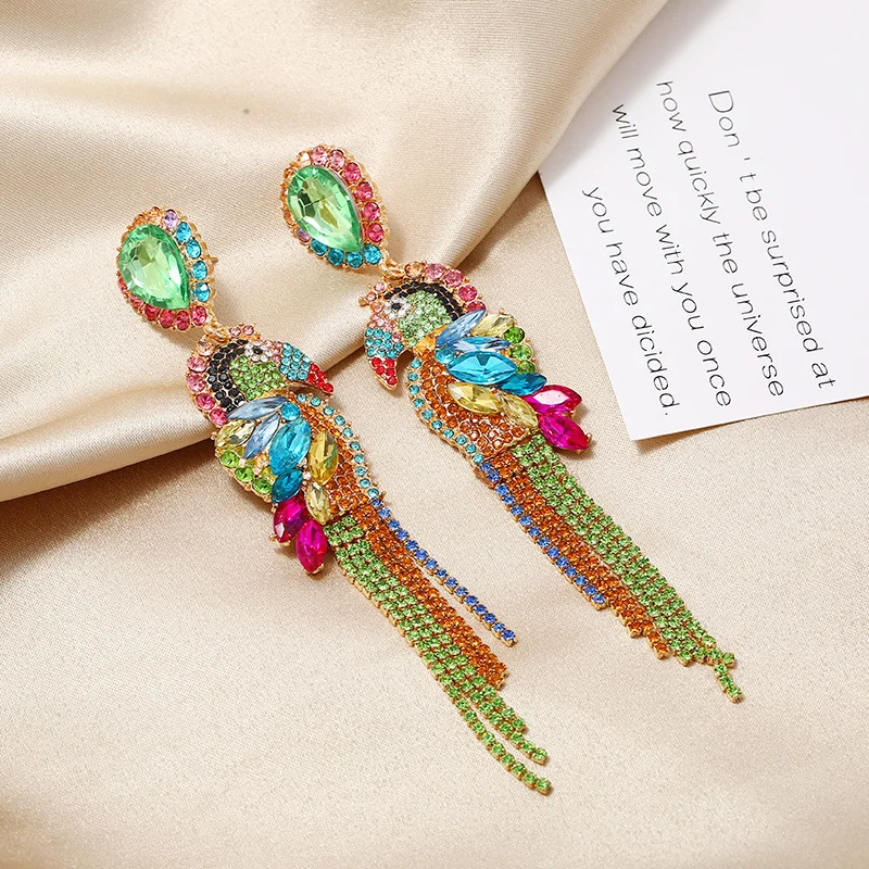 New Trend Design Earrings Cartoon Parrot Color Jewelry Texture Metal Earrings For Women Accessories Preferred animal earrings