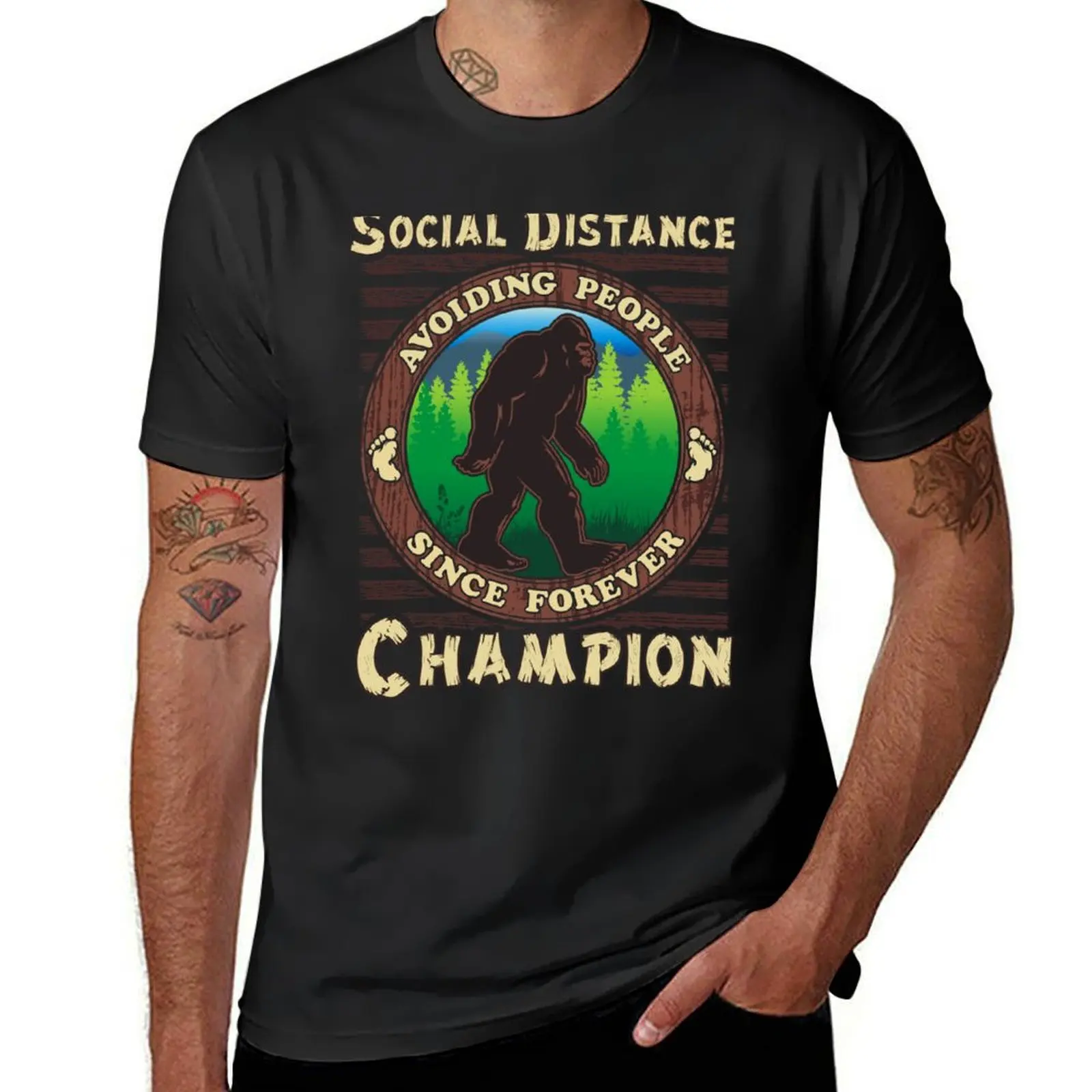Social Distance Champion T-Shirt plus size tops Aesthetic clothing plus sizes men t shirts