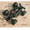 1/16 RC G2201 4x4 Off-Road High Speed ​​Drift Radio Control Vehicle 4WD RC Excavator with LED Light Outdoor Car Toy for Kids 4