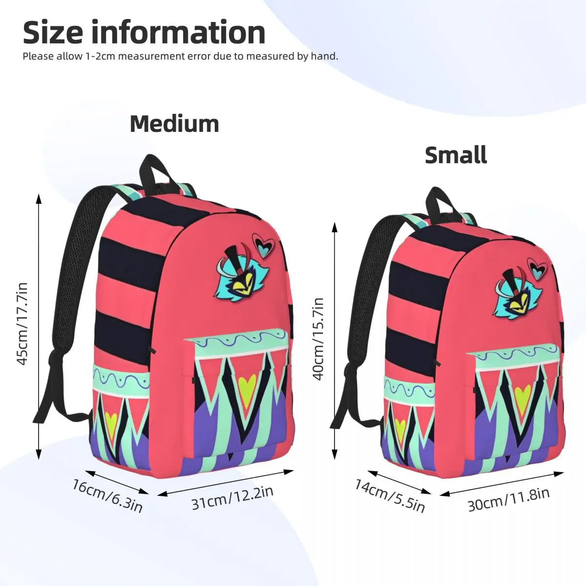 Fashionable and versatile H-Hazbin H-Helluva Boss Fizzarolli backpack, for both men and women, showcasing individual charm 4