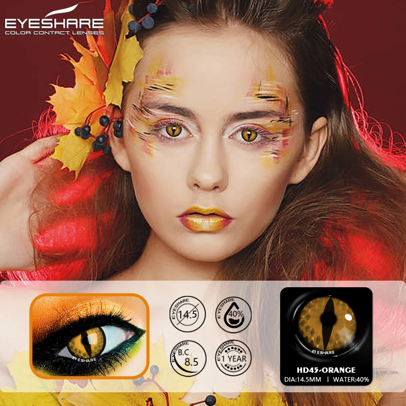 Vibrant Cosplay Colored Contact Lenses - Anime Eye Enhancement, Yearly Wear, 2pcs Pack