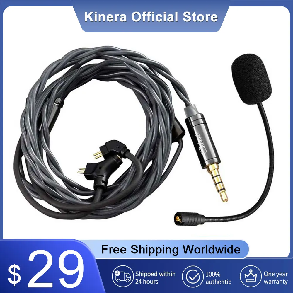 

Kinera Celest RUYI Microphone Earphone Cable With Detachable Boom 0.78 2pin / MMCX Music Gaming Esports Livestreaming Headset