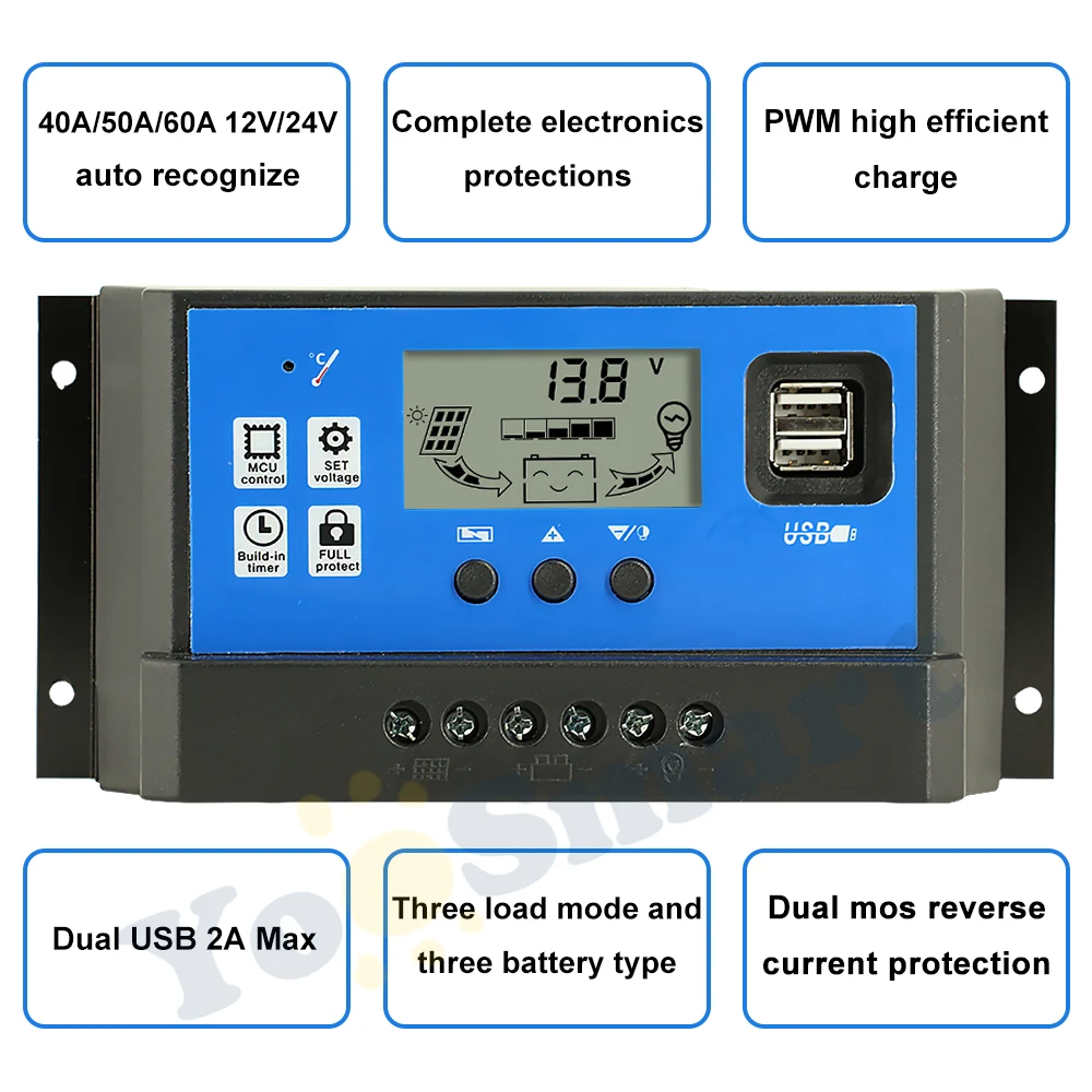 pequeno pwm controlador de carga solar auto 05