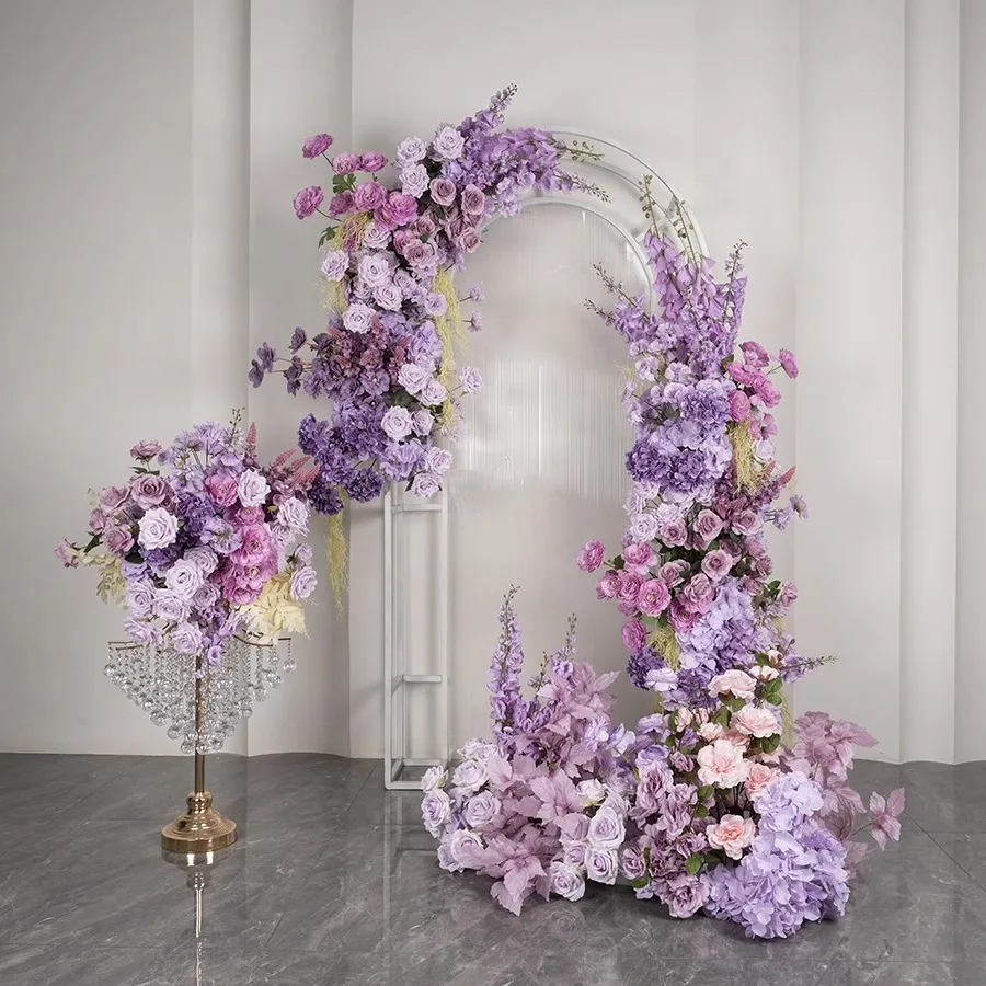 Arreglo de flores artificiales moradas, accesorios de boda, telón de fondo,  decoración, arco, fila Floral, mesa, flor, fiesta, ventana, accesorios de  fotografía - AliExpress, image size:900x900