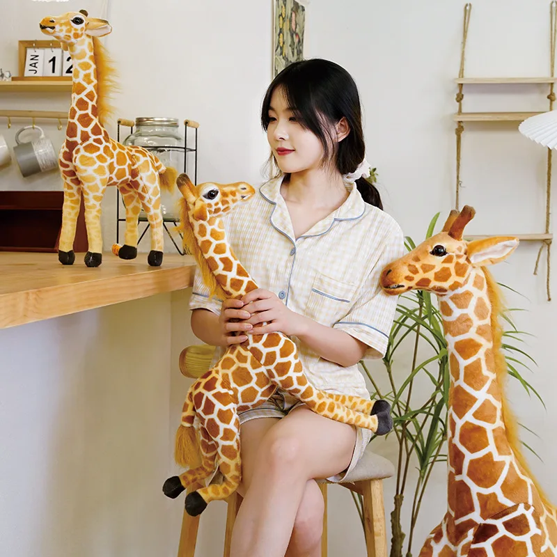 juguete chaoman - Fábrica al por mayor animal de peluche realista  encantador juguete de peluche grande jirafa animales salvajes rellenos