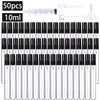 50pcs+4 Accessories 10ML Refillable Glass Spray Bottle with 50 Spray Bottles, 1 Dropper, 1 Funnel, 1 Dispenser, 1 Syringe 1