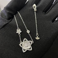 Collier pour femme en argent S925, design tendance avec pendentif pentagramme et papillon, cadeau de fête 3