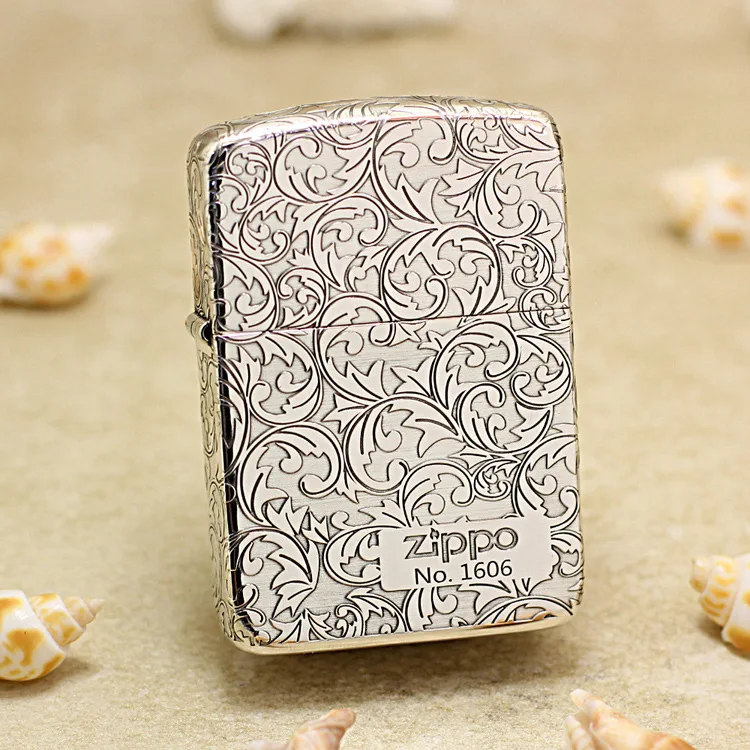 

Подлинная Зажигалка Zippo из стерлингового серебра, лоза, медь, ветрозащитная сигарета, керосиновые зажигалки, подарок с кодом против подделки