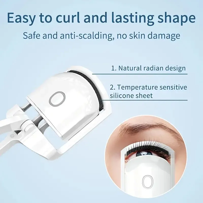 Iron Eyelash Curler Electric Curl Long Lasting Definition Eyelash Curler USB Rechargeable Heated Iron Eyebrow Magi