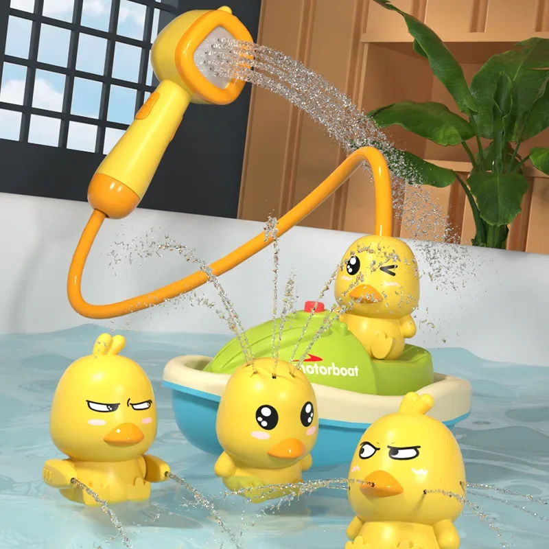 Baby Bath Toy Cute Duck Electric Water Spray Bathroom Bathing Toys Kids Water Toy Shower Bathtubs Interactive Boy Girl Toy Gifts