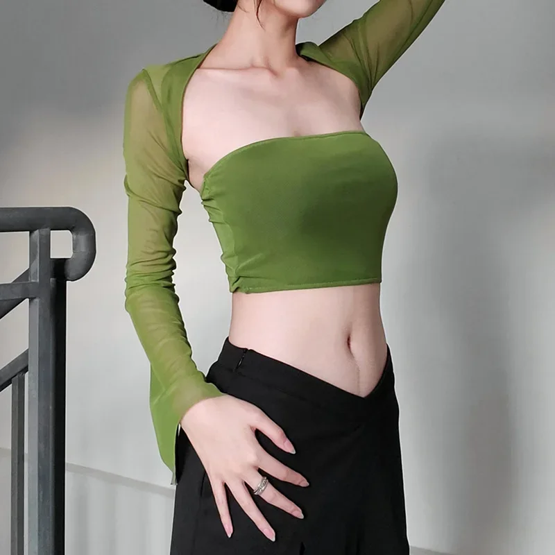 mame Lamé Jersey Cropped Sheer Top サイズ3 Lame Jersey Cropped Sheer Top