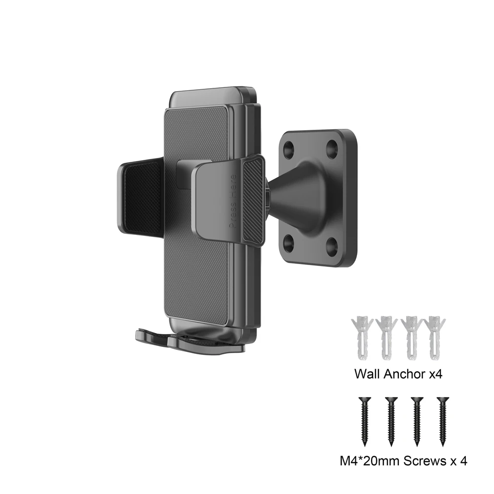 360 Adjustable Mobile Phone Stand Wall Mounted Stabilization Bracket Hands-Free Phone Mount for 4.7-7.2'' Tablet