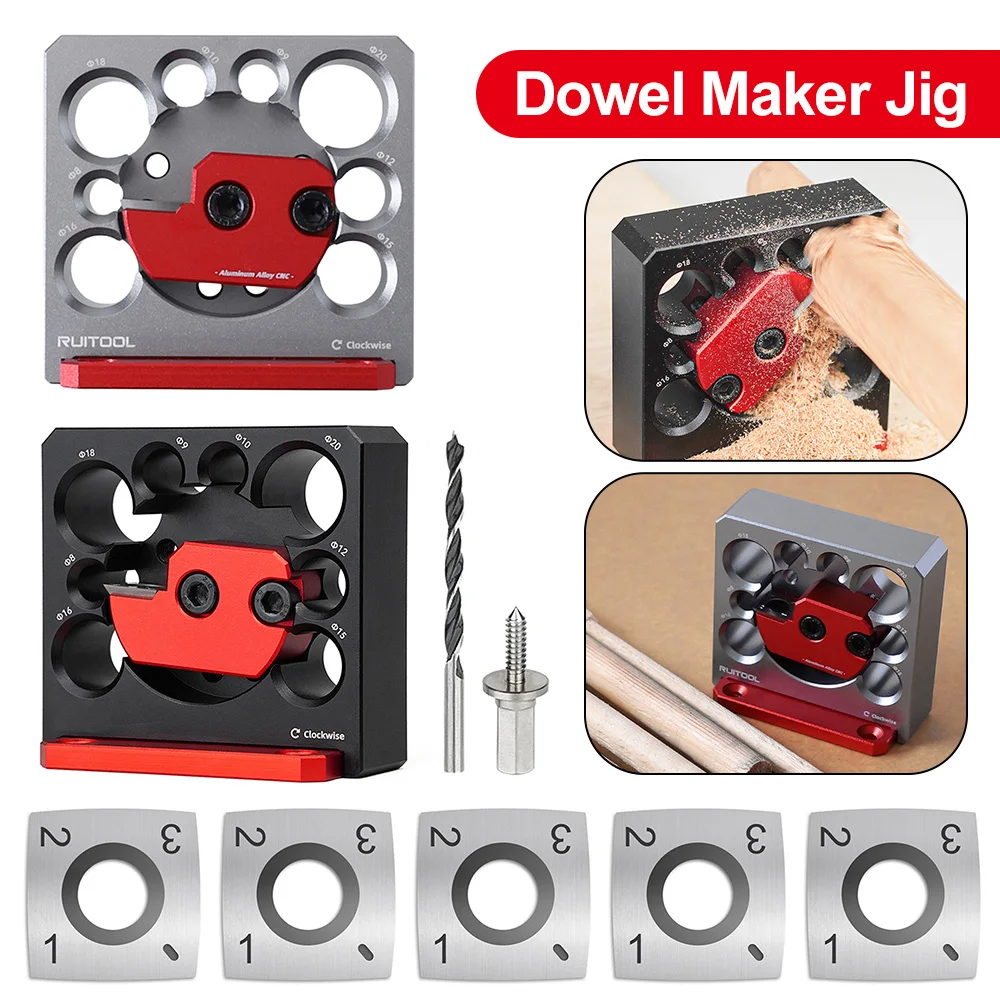 Adjustable Round Bar Round Tenon Making Tool Compact Dowel Maker