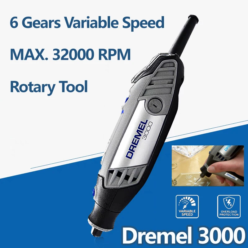 Dremel 3000 Electric Mini Grinder With Professional Accessory Kit Rotary  Sander Multi Power Tool for Metal Cutting Wood Carving