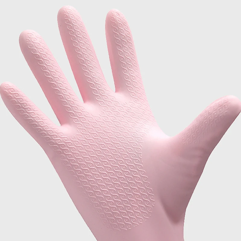 Dishwashing Gloves Single Layer Household Chore Splicing Sleeve Waterproof Gloves Plush Elastic Band Mouth Rubber for dishwashing gloves cleaning gloves