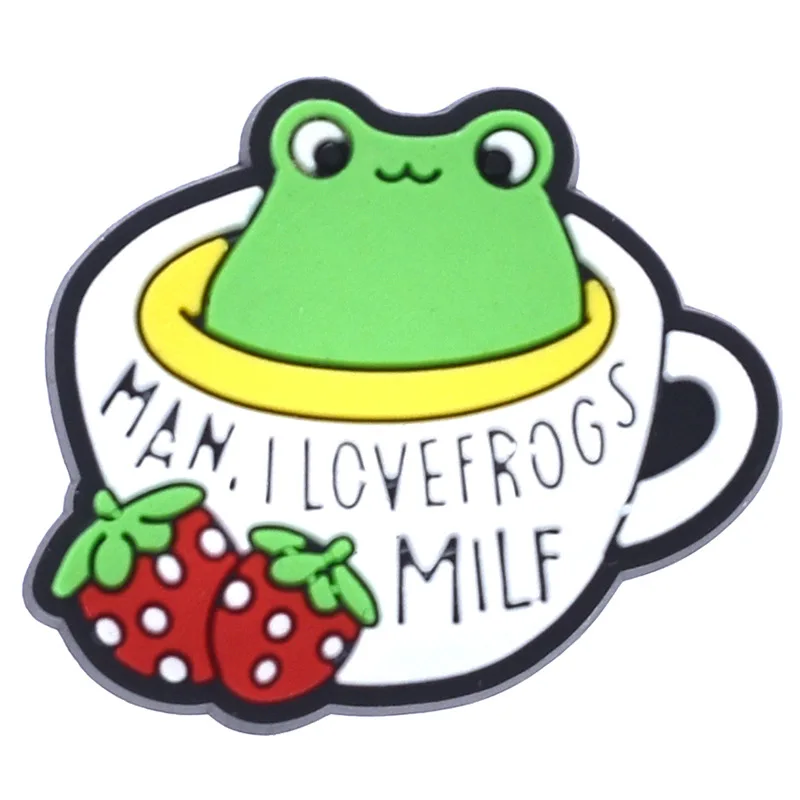 Shoe Charms Funny Frog Shoe Charms Crocs Sandals Men Clogs Pins Women Badges Boy Girls Jeans Kids Decorations Shoes Accessories