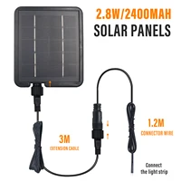 Kit de boîte de batterie solaire 24V, panneau lumineux au Lithium alimenté avec fil de connecteur 1.2M 2 broches 1.3W 2.8W 6W pour lampes à bande LED 2