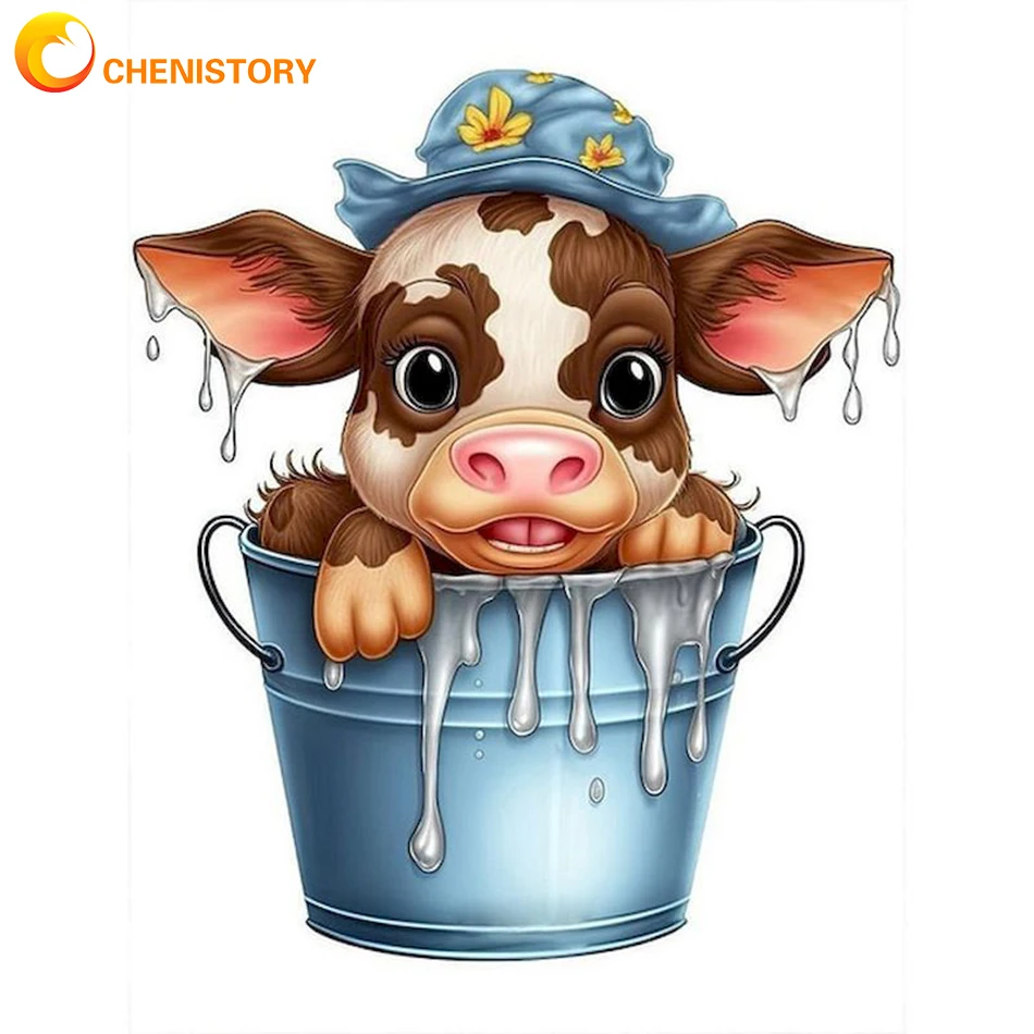

CHENISTORY Oil Painting By Numbers Handpainted Cartoon Animal Acrylic Paint Coloring By Numbers Unique Gift For Adults Home Deco
