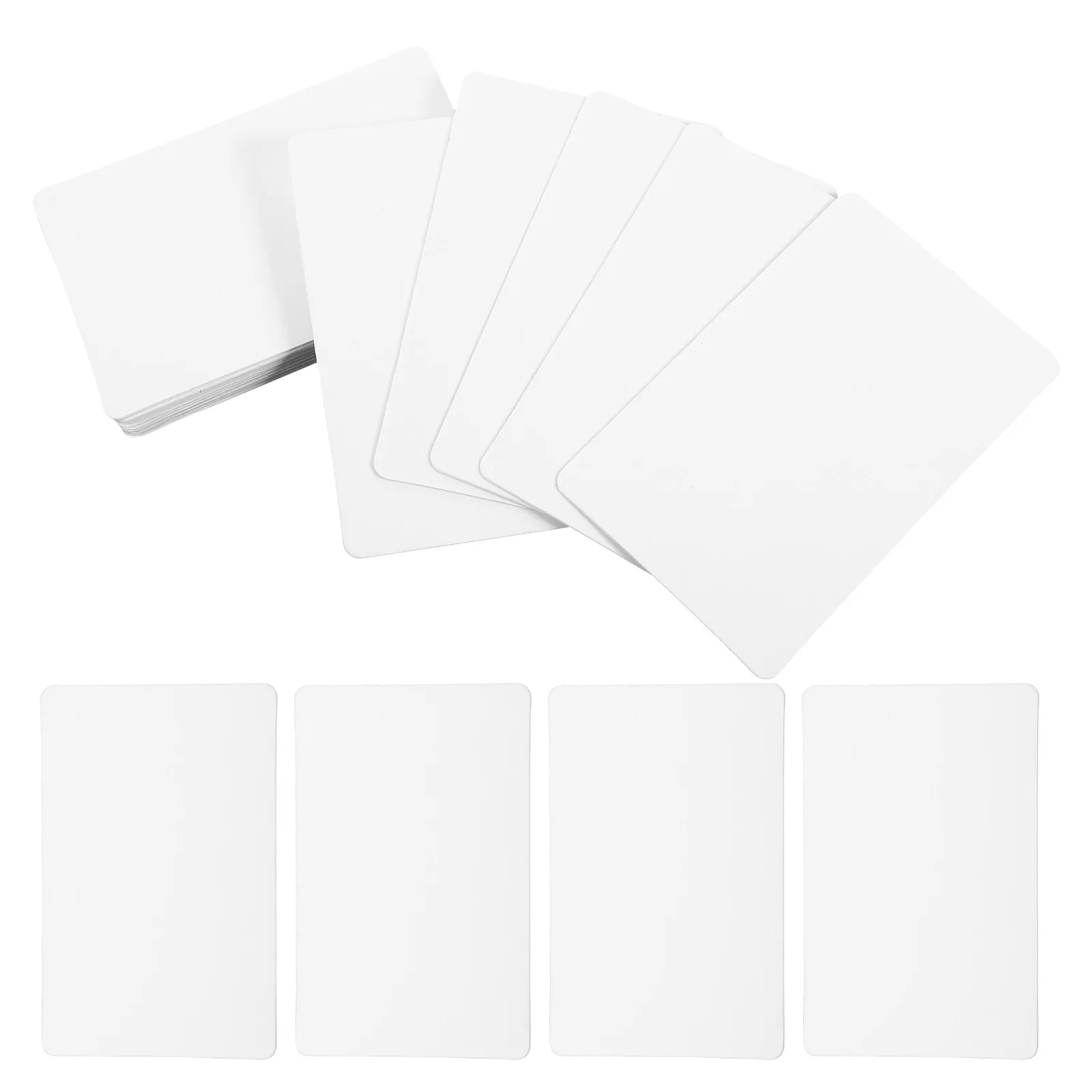 100Pcs PVC 빈 명함 미완성 라벨 경량 페인트 가능 DIY 선물 태그 공예 용품 빈 명함