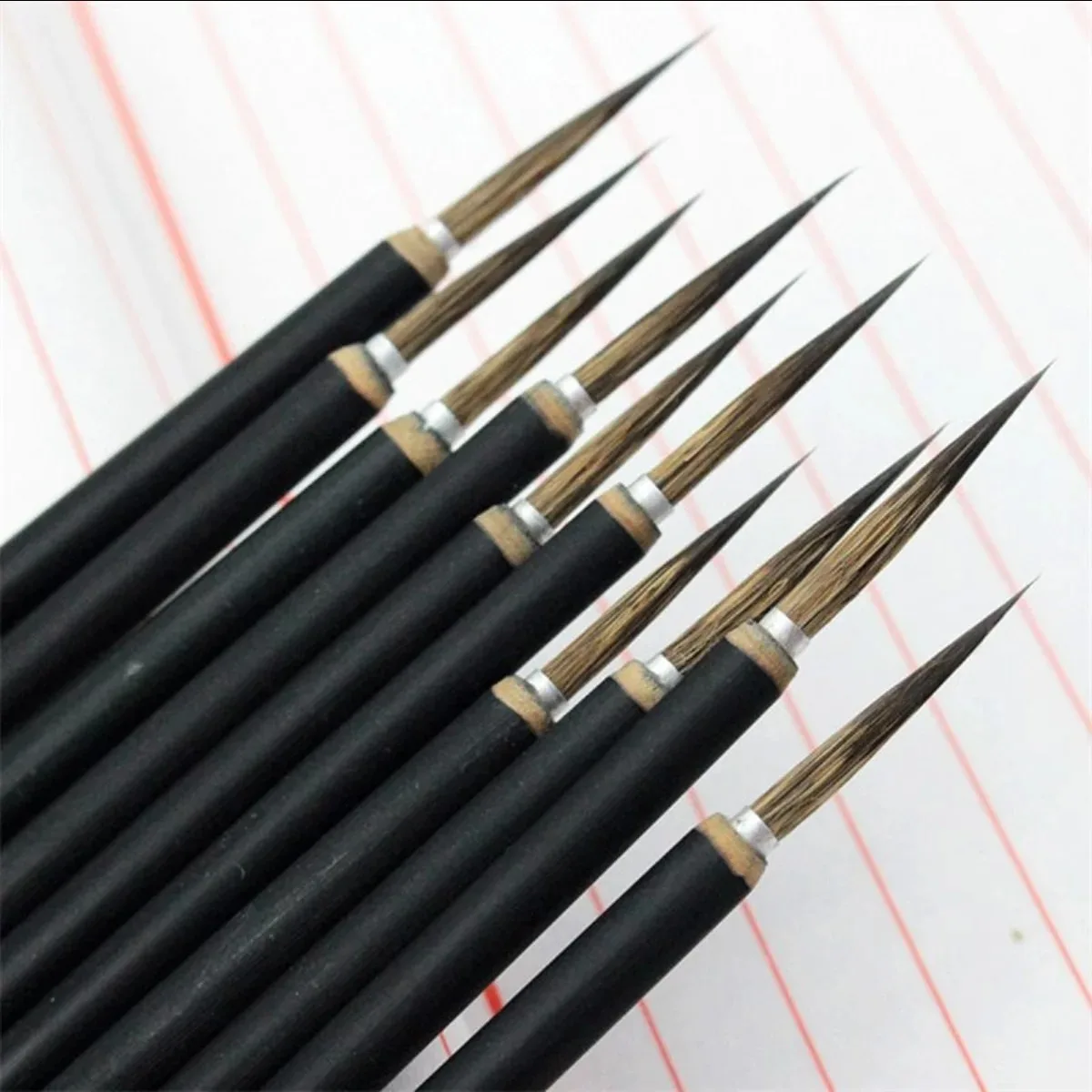 Pottery Tools 6Pcs Line Pen Copper Head Hook Calligraphy Brush Color Pottery Painting