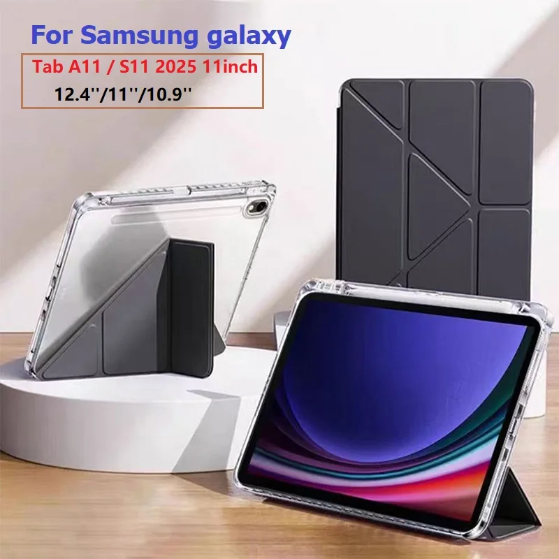 Galaxy Tab 12.4 Inch Enhanced Case with S Pen Holder and Multi-Angle Clear Back