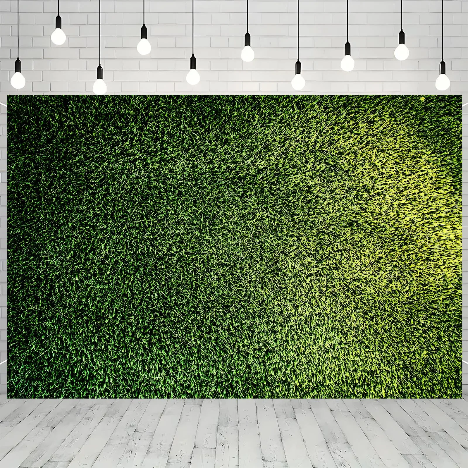 【Der Charme der üppigen Grünen 】 Wand-Hintergrundbanner mit grünem Gras | Polyesterfaser | Üppiges und realistisches Kunstrasendesign