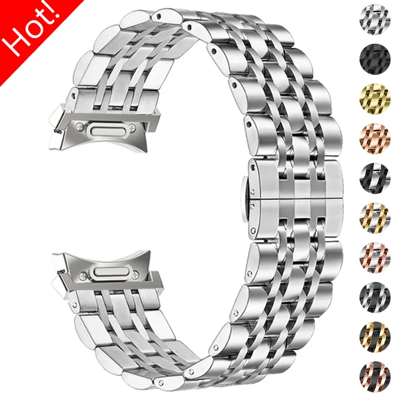 Sleek No-Gap Stainless Steel Watch Band - Premium Metal Strap Bracelet
