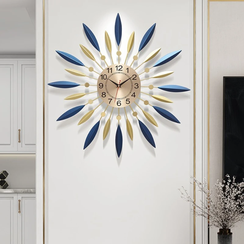 

Quiet Office Wall Clock Big Size Metal Battery Luxury Stylish Hall Wall Clock Modern Living Room Wandklok Interior Design YY50WC