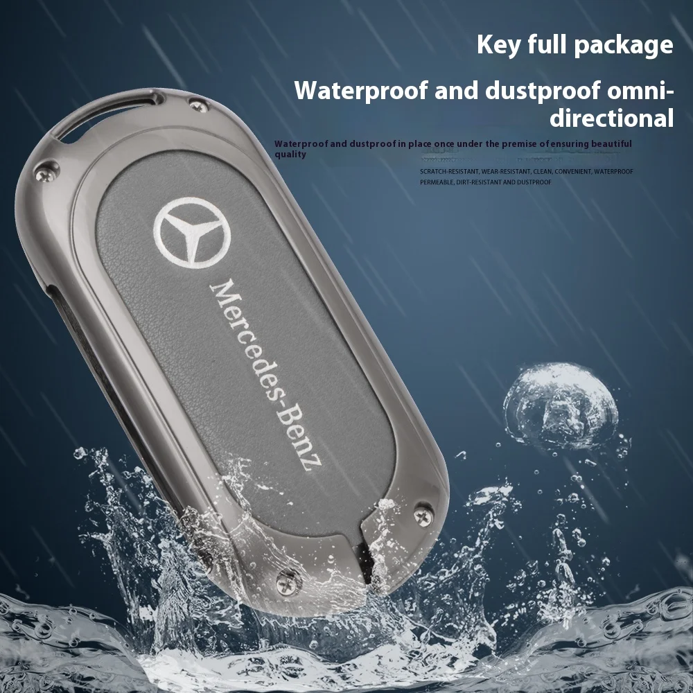 Car Zinc Alloy Key Case Bag Metal Key Shell for Mercedes-Benz AMG C-Class S-Class GLC EQE EQS W223 X254 V297 V295 W206 S206 X206