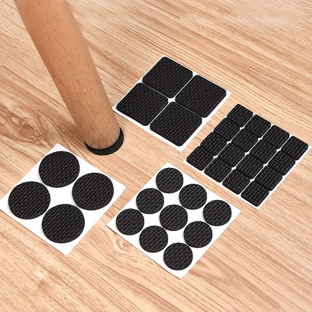 

1/4/9/16PCS Black Foam Furniture Leg Pads Self Adhesive Square Round Table Feet Covers Floor Protector