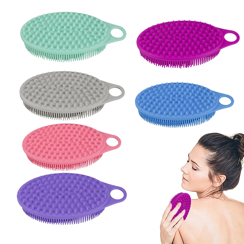 

Double-side Soft Silicone Body Brush Wash Bath Shower Exfoliating Skin Fit For Baby Bath Shampoo Facial Massage Brush Supplies