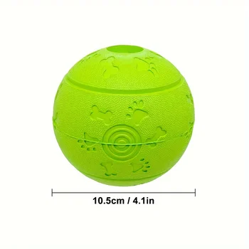1pc Interactive Treat Dispensing Dog ToyNatural Rubber Chew Ball, Durable Non-Toxic Pet Grinding Toys Food Leakage Bone Patterns 2