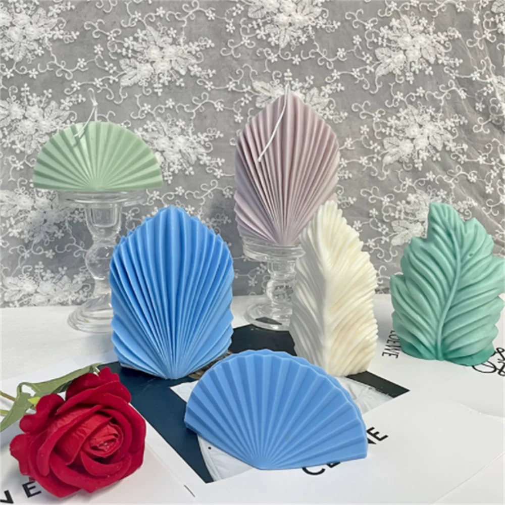

Art Scallop Shell Scented Leaf Aromatic Candle Silicone Mold DIY Geometric Handmade Coral Soap Epoxy Resin Mould Candle Making