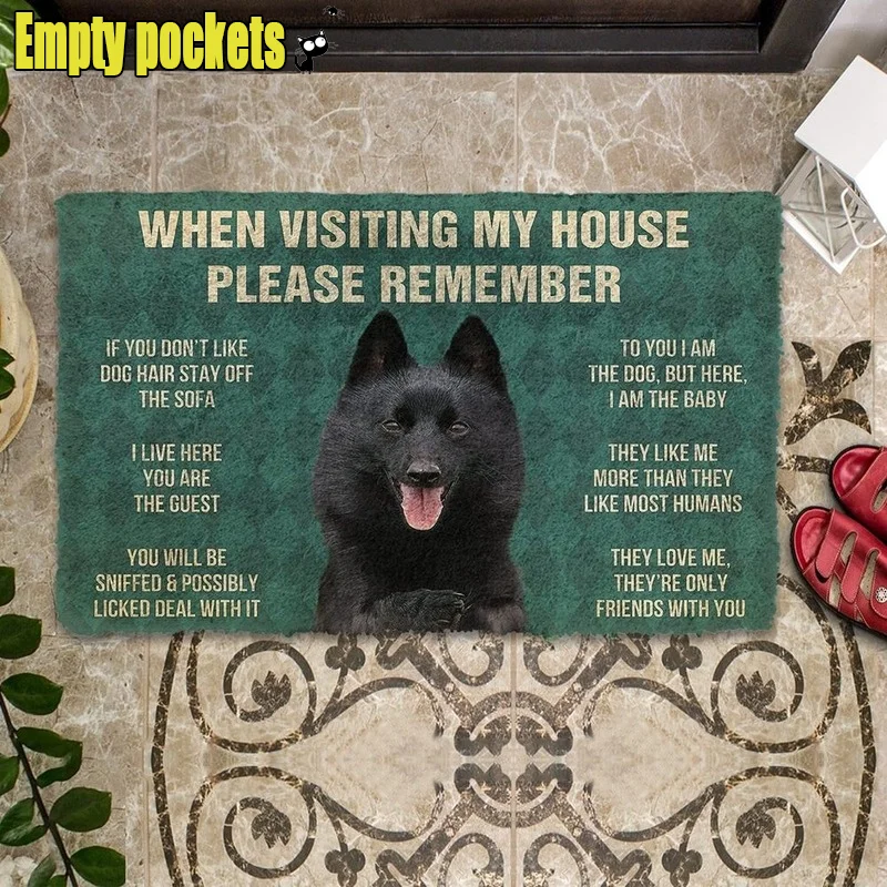 Remember Pembroke Welsh Corgi Puppy Dogs House Doormat Decor 3D Print Animal Dogs Floor Door Mat Non-Slip 3D Soft Flannel Carpet