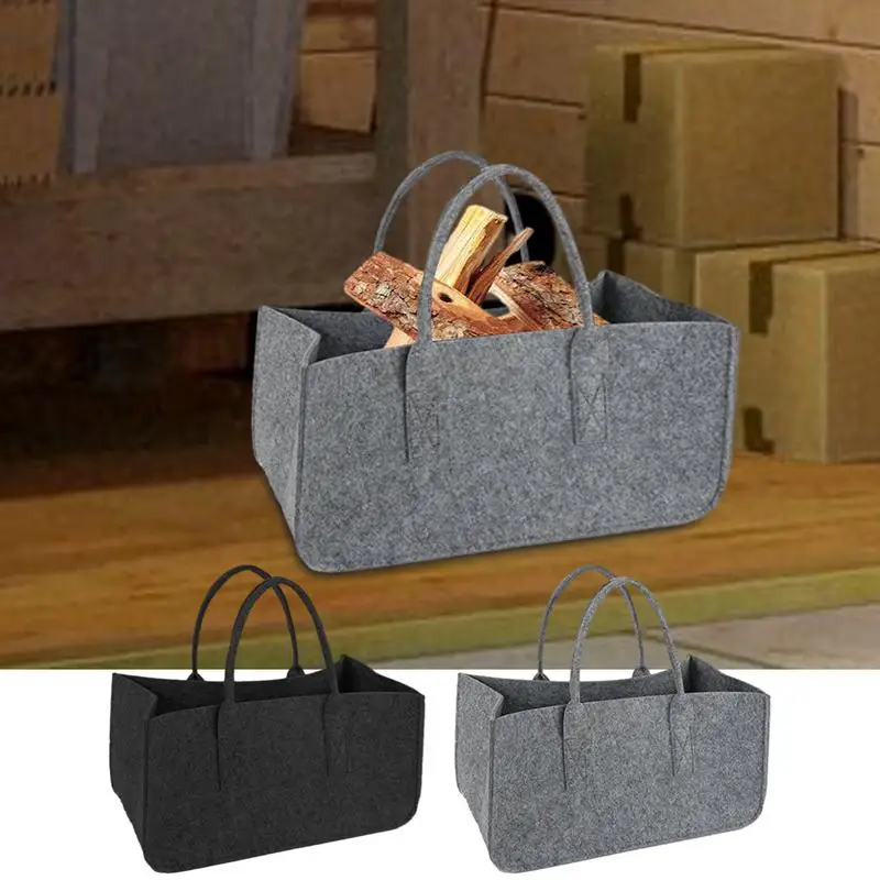 

Firewood Bag Hand-Held Storage Bag Arge Capacity Shopper Felt Bag Lightweight Wood Carrying Bag For Firewood Firewood Holder