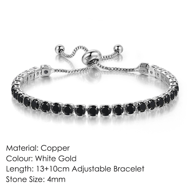 Luxury Adjustable Tennis Bracelets For Women Christmas Gift Rainbow Zircon Rose Gold Color Chain Jewelry Korean H056