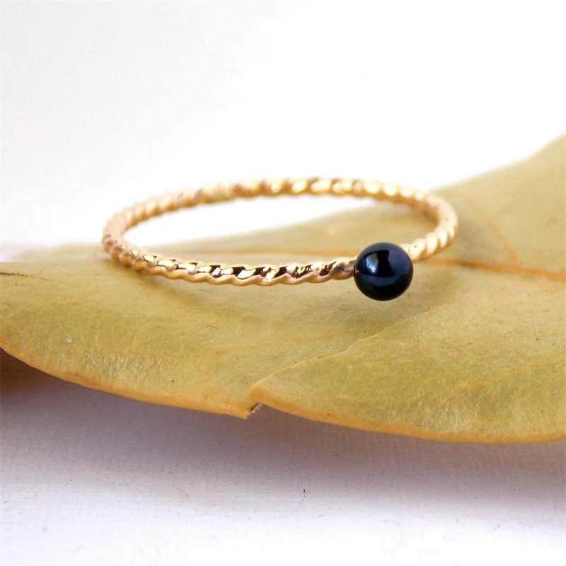 Anelli Per Nocche Riempiti D'Oro 14K Gioielli Di Perle Anillos Mujer Bague Femme Minimalismo Anelli Donna Aneis Boho Ring Per Le Donne