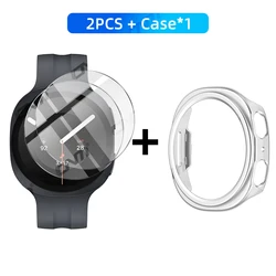 Premium Glass & Case Set - Tempered Screen Protector with Hard Protective Bumper Cover for Watch 9 40mm (Silver)