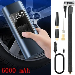 Pompe de gonflage de pneus Portable multifonction, 6000 mAh, compresseur d'air, 12V, 150psi, 60W, pour moto, voiture, accessoires automobiles 