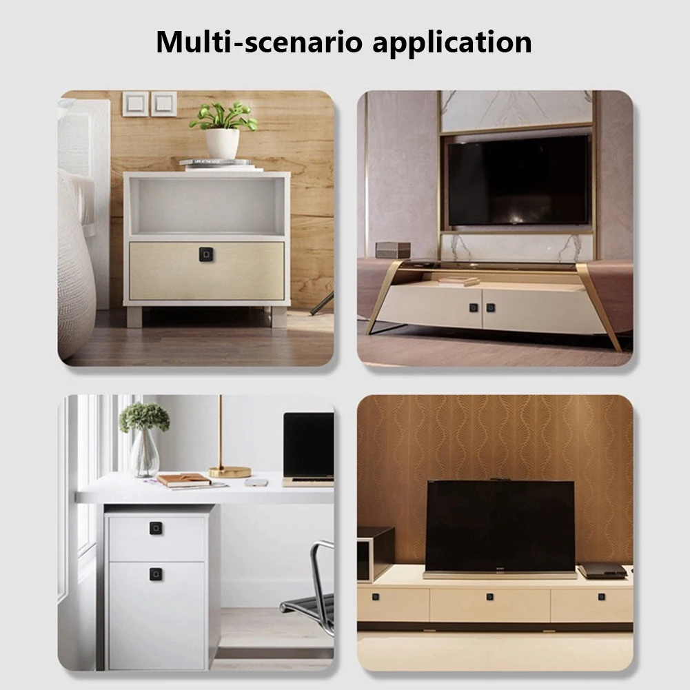 Fingerprint Cabinet Lock Hidden Keyless Smart Biometric Drawer Lock Child Safety Electric For File Cabinets Cupboard Closet