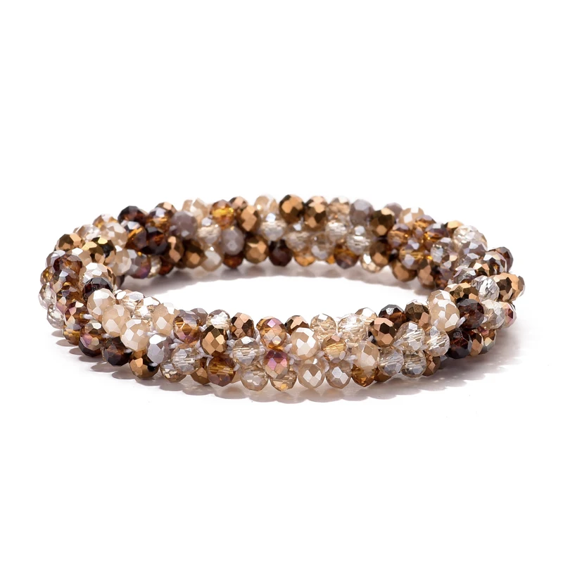 Bohemian Crystal Beaded Stretch Bracelet for Women - Vintage Boho Party Jewelry