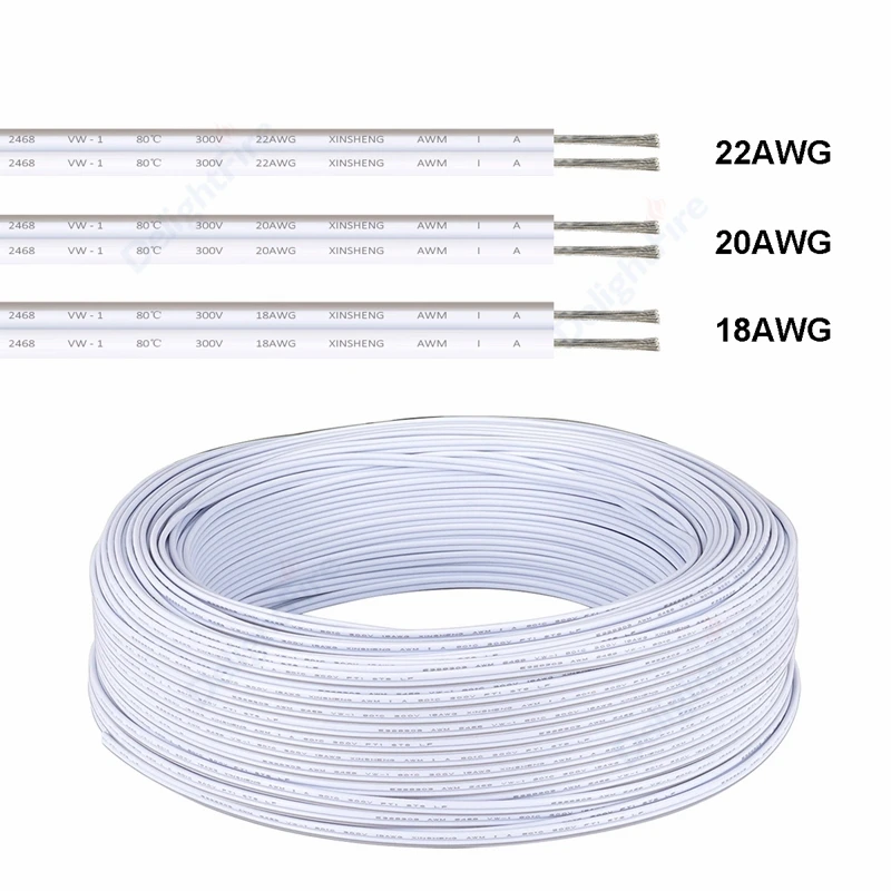 Copper Electrical Wire  Speaker Wire 22 Gauge - 2pin Electrical Wire 22/18  Awg Gauge - Aliexpress