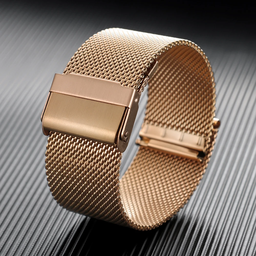 Sleek Milanese Mesh Stainless Steel Watch Strap - Versatile Replacement Wristband