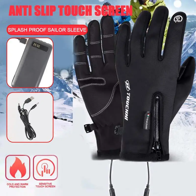 

Winter Men's Gloves Warm Touchscreen Sport Fishing Splash-proof Skiing Cycling Snowboard Heated Gloves Women