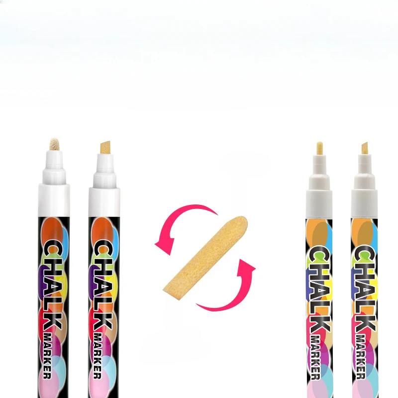 1/3/6/10/15mm White Liquid Chalk School Use Whiteboard Marker Pen Classroom Supplies Children Graffiti Erasable Dust Free Chalk white marker pens marker pens color marker pens pen marker dry erase markers whiteboard pens